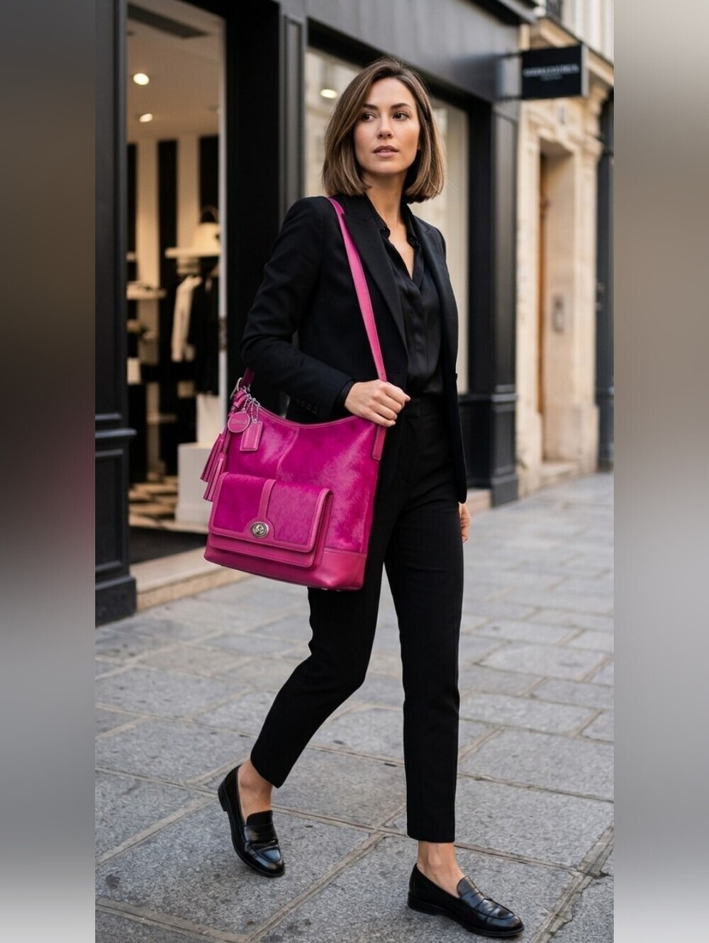 ​Coach Limited Edition Fuchsia Pink Calf Hair Legacy Duffle Tassel Bag #21158 - Picture 3 of 10